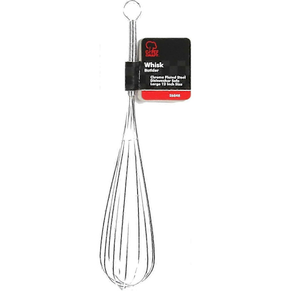 Robust visp i rostfritt stål, krom, 30 cm