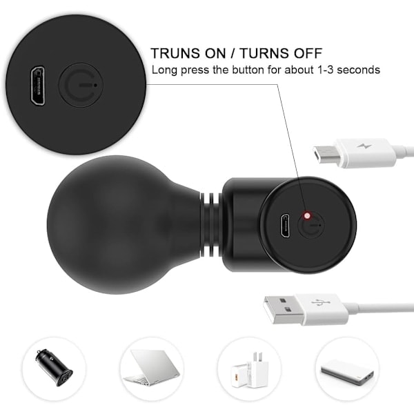Mini massagepistol - portabel USB-laddning, 8 hastigheter supertyst, M