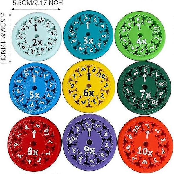 2024 Nya Matematikfakta-Spinners för Fidgeters som Lär sig Division och Multiplikation (Lägg till eller Dra ifrån 9) 9pcs - Multiplication Division