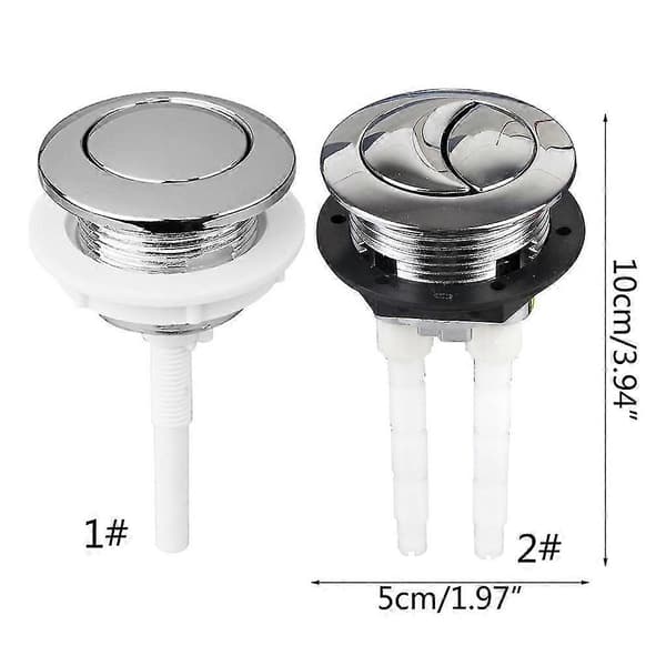 Universal Toalettknapp Enkel/dobbel Knapp Spyleventil Erstatning Passer 38mm Single button