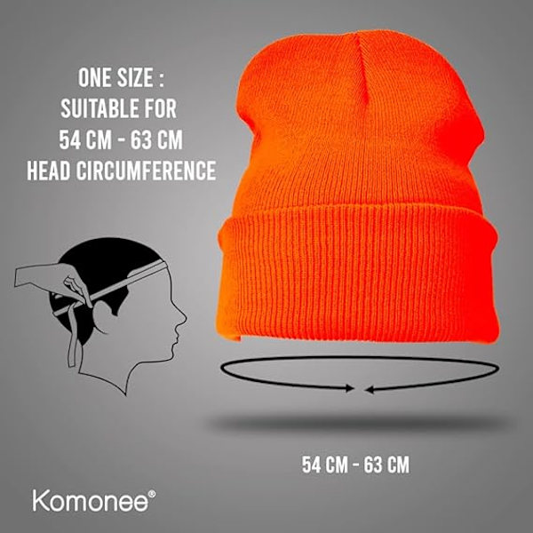 Miesten ja naisten pehmeä ja mukava arkikäyttöön sopiva hattu, lämmin neulottu talvivillainen skully-hiuspanta hiihtoon Orange