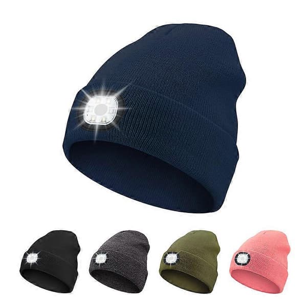 Lysende lue med 4 LED-lys, vanntett hodelykt, farge 9