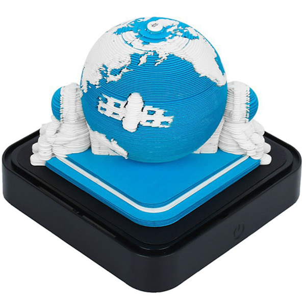 2024 Kalender Memoblock Med Lampor Intressant Formad 3d Kalender Anteckningsblock För Familj Vän Granne Gåva Earth Blue