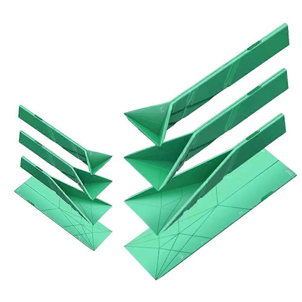 2024 Polygons Platta 3-i-1 Mätmått, 2 Skedar med 6 Olika Storlekar Green 2Pcs