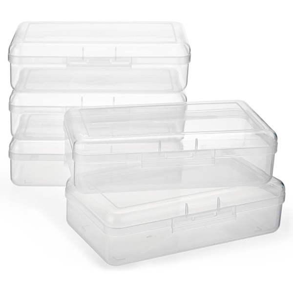 5 Pak Plast Blyantsæske Holder Blyantsæske, Hjemmekontor Utility Opbevaringsboks Cubby Bin Organizer Sæske til Kontorartikler, Klar