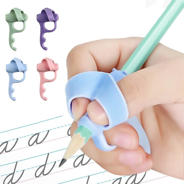 Set med 4 Pencil Grip Trainer för vänster och höger hand, handskriftshjälp korrigeringsverktyg för barn
