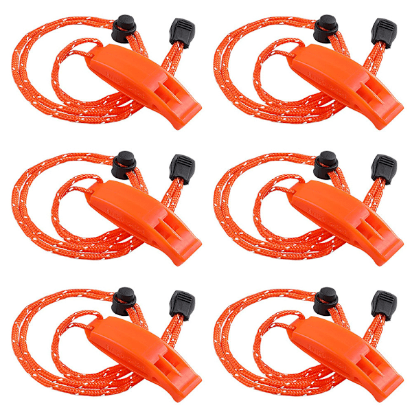 6 emergency whistles with emergency strap whistle Survival Sharp