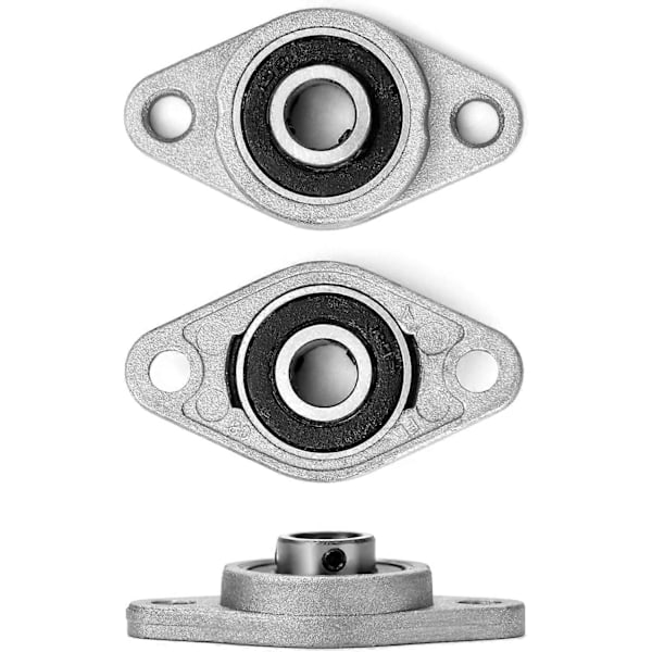 6 stk. KFL08 Flange Kuglelejer, 8mm leje, Zinklegering, til 3D-printer