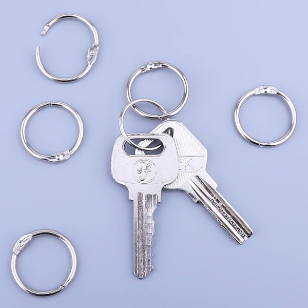 100 stk. Binder Ringe, Løse Blade Binder Ringe, Bog Ringe, Metal Bindingsringe til Papirer, Flash Cards, Index Cards, Ringbind, Kontor, Skole, Hjem 1 Inch/25mm