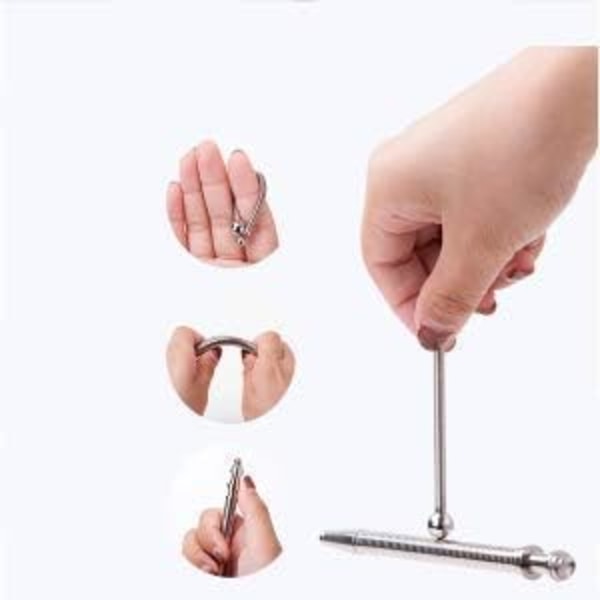 Magnetisk Think Ink Fidget Pen, Metallrulle Fjäder Flex Boll, Kreativ Fidget Ångestleksak, Stressavlastning för Vuxna, Lämplig för Resor, Kontor