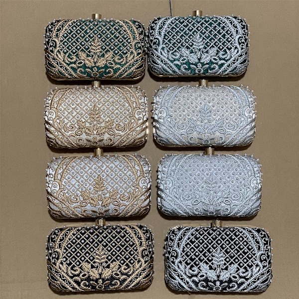 Dame Aften Taske Håndtaske Fest Bryllup Brude Clutch med Aftagelig Kæde H