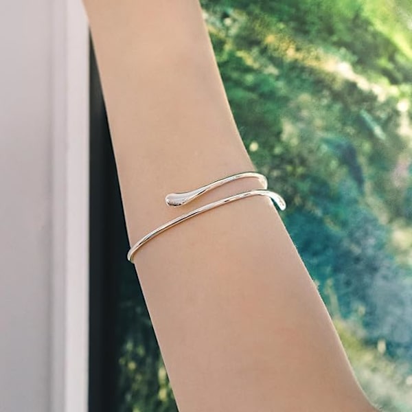 Silverpläterad droppformad armband