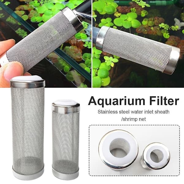 Akvariefilter i rustfrit stål, indløbsdæksel, rejenet, filter 16mm