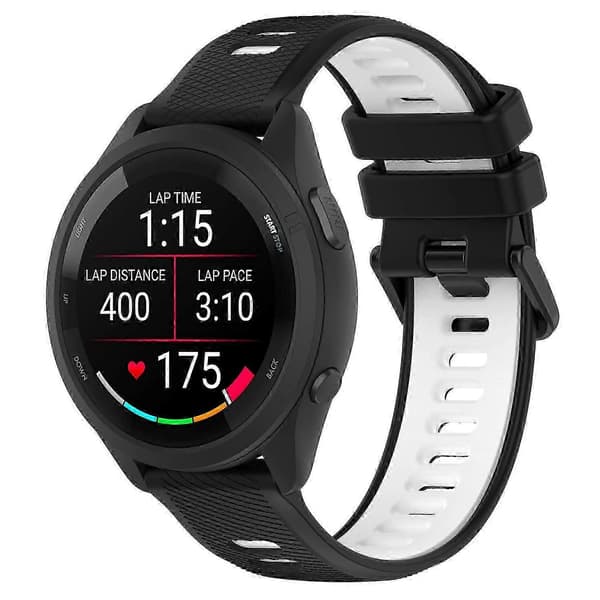Til Garmin Forerunner 265S Silikone Urremme 18mm Dual Farve Udskiftningsrem Multicolor Style E
