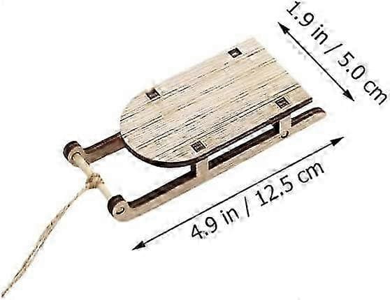 Juleslede Ornament Mini Sled Ornament Miniatyr Treslede (8 stk) - JA