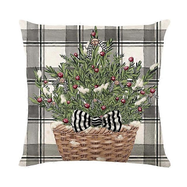 45 cm Jul Kuddfodral Jultomte Snögubbe Julgran Kuddfodral God Jul Dekor För Hemmet 2024 Noel Dekor H