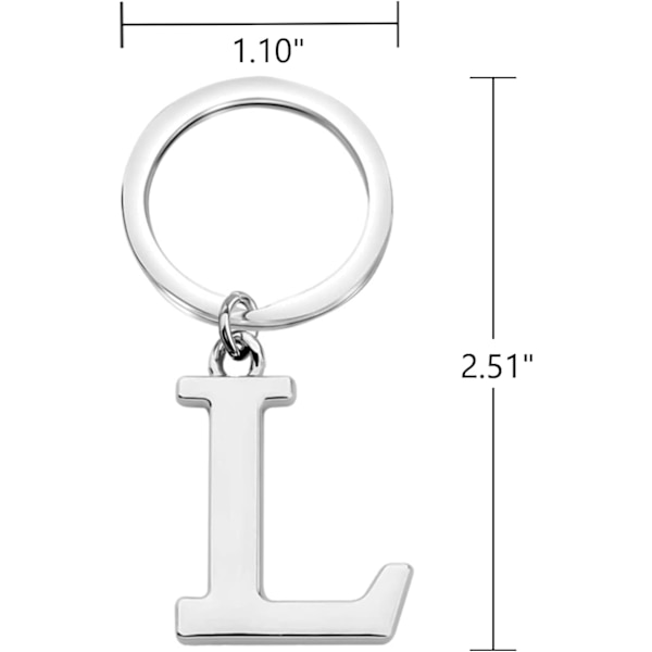 Nøglering Bogstav - Initial Alfabetet Nøglering Charm Bogstav L