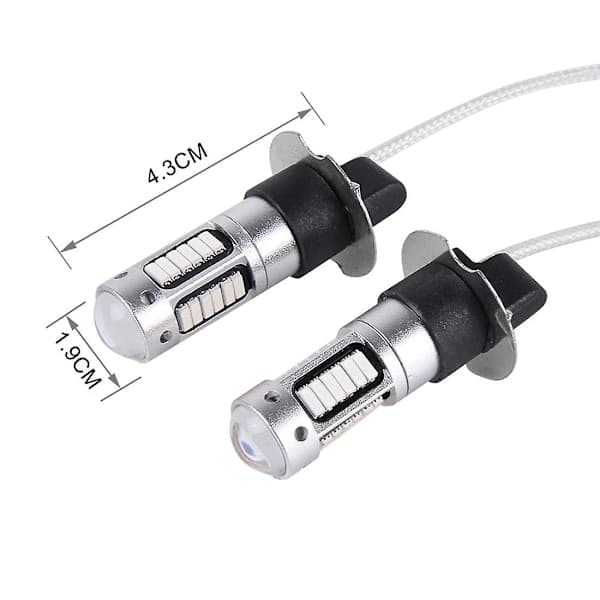 2 st H3 10W 30 SMD-4014 LED dimljus för bil, DC 12V Blue Light