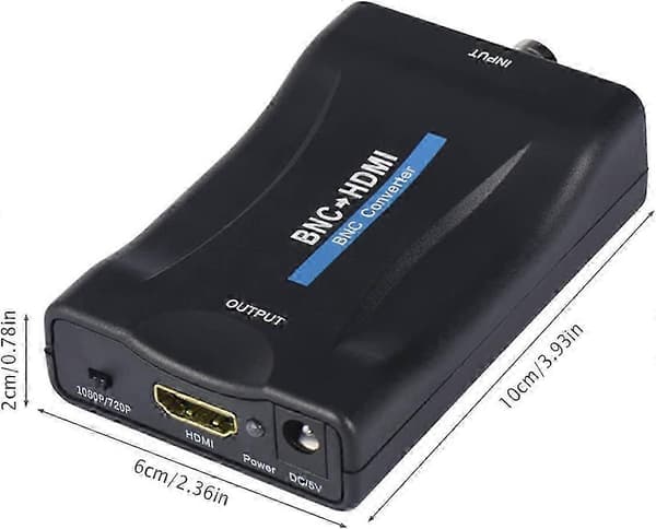 BNC–HDMI-muunninadapteri HD 1080P/720P -videoadapteri uusi versio Ab