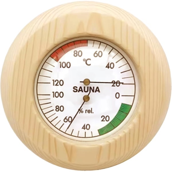 Bastutermometer i Trä Inomhustermometer 2-i-1 Termometer och Hygrometer med Precisionsskala Bastuaccessoarer Utomhusliv