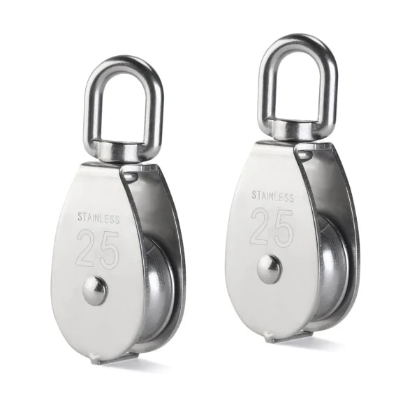 Enkel Remskiva 304 stainless steel pulley M25 silver (2 pieces)