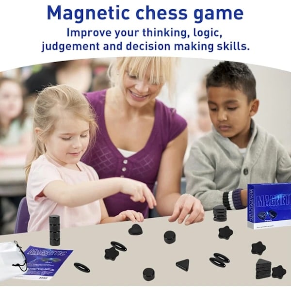 Magnetisk skakspil - 2024 nyt familiespil - Sjovt magnetisk skakspil med magneter 1 stk