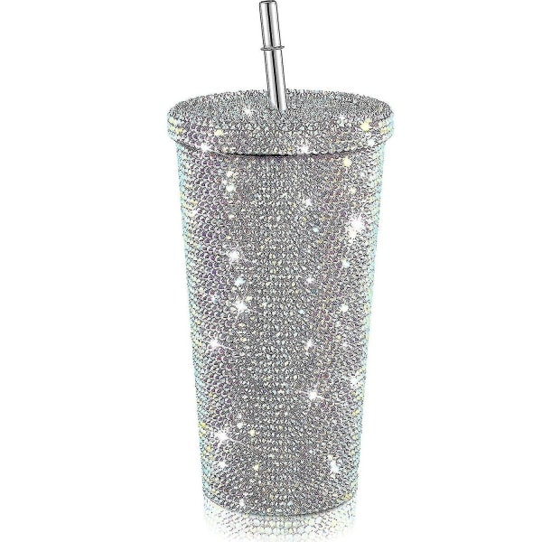 Bling Diamant Tumbler Glitter Vattenflaska Med Lock Multicolor