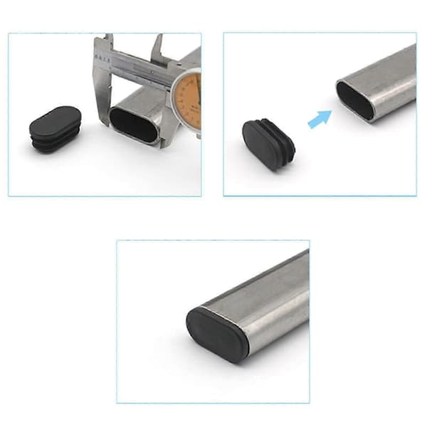 100 Stk. 15x30mm Plast Endestykker, til Møbelfødder Rør Ovale Endestykker, til Plast Stoleben Stopper, til Ovalt Rør