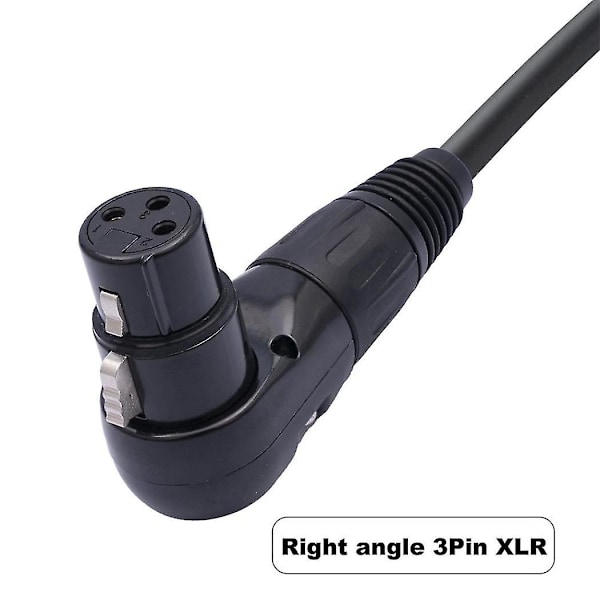 1 stk XLR Mikrofon Forlengelseskabel Adapter, 90 Grader XLR Hunn til Rett XLR Hann 3-polet Mikrofonkabel 1m