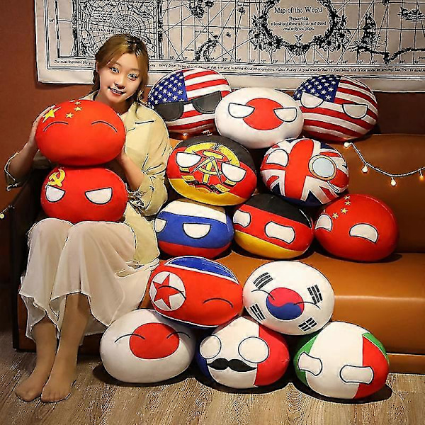 10cm Polandball Plyslegetøj Countryball Ussr Usa Frankrig Rusland Uk Japan Tyskland Korea Italien Country Ball Legetøjspendant South Korea