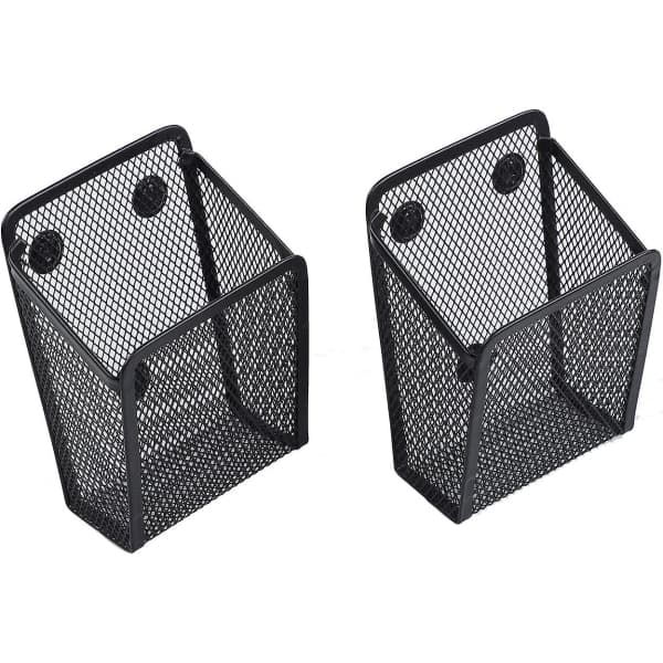 2-pack magnetisk pennhållare, nätförvaringskorg med extra stark magnet