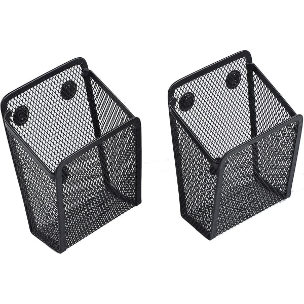2-pak magnetisk penneholder, opbevaringskurv i mesh med ekstra stærk magnet