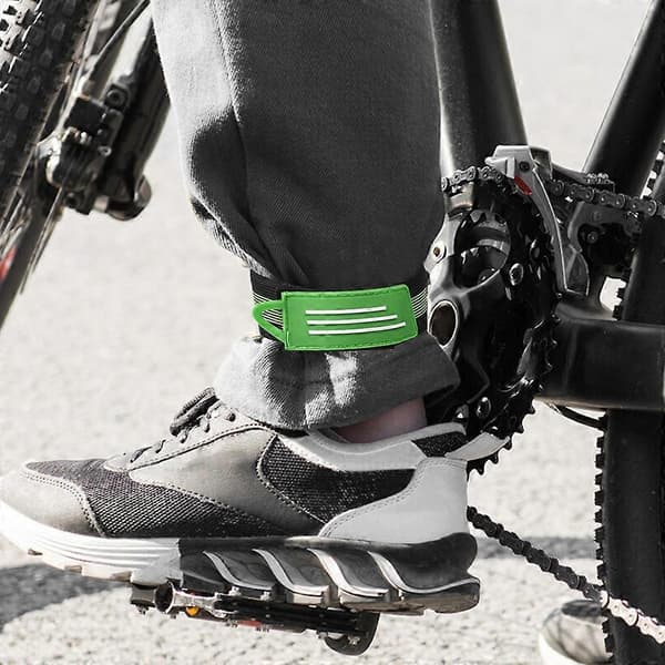 4 stk. Sykkel Ankelbensstropper Elastisk Sykkel Ankel Ridning Puttee Sykling Sikkerhetsbind Black
