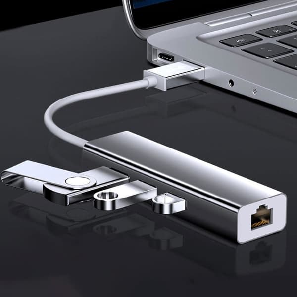Black Friday Boxing Day USB til 1000 Mbps RJ-45 Docking Hub med 3 USB 3.0 porte C Interface