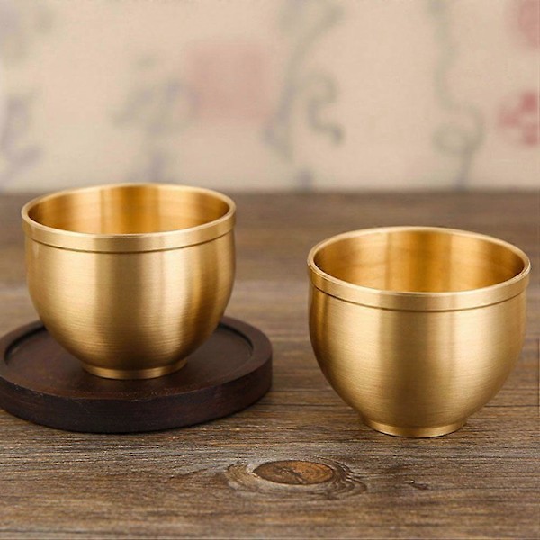 2st Retro Tekopp Vintage Mässing Vinmugg Antik Tekopp Mångsidig Vattenkopp