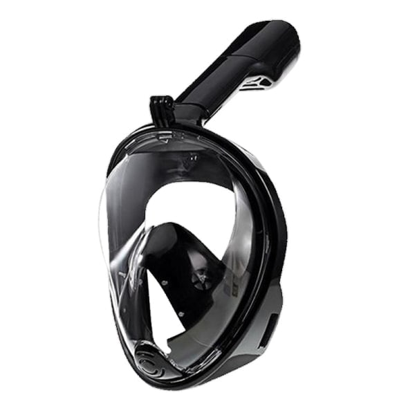 Heltäckande dykmask med avtagbar mask och snorkel, anti-im och hopfällbar design, lämplig för vuxna och barn svart