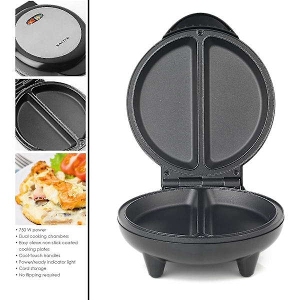 EK2716 Dobbel Omelettmaker - Dobbel Eggkoker med Non-Stick Plater, Dyp Fylling Elektrisk Multikoker, 2-3 Minutters Forvarming - Bedre Valg fra JJGI