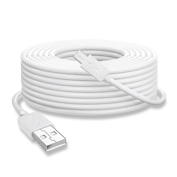 Lång USB till Micro USB-kabel för CCTV-kamera, tjockt material, snabbladdning med inbyggt spänningsförstärkarchip 15m