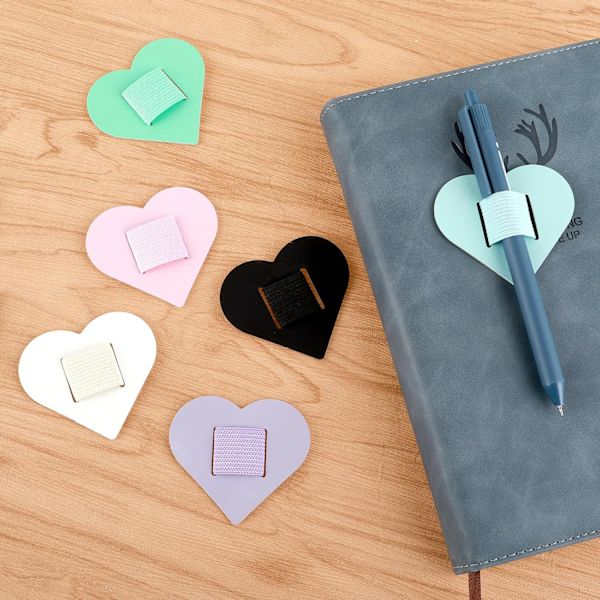 6 stk. Pen Loop Holder til Notesbøger, Selvklæbende Pen Holder Clip, Tilbagetrækbart Pen Holder, Elastisk Blyant Holder til Børn til Notesbøger, Journaler