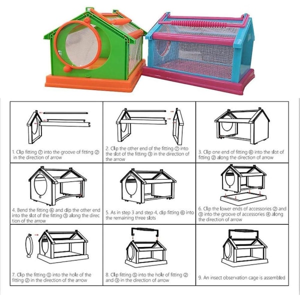 Insektbokse, krybende bille, observationsboks, insekthus, DIY, bærbar, åndbar insekter, indsamlingshabitat, pædagogisk for børn.