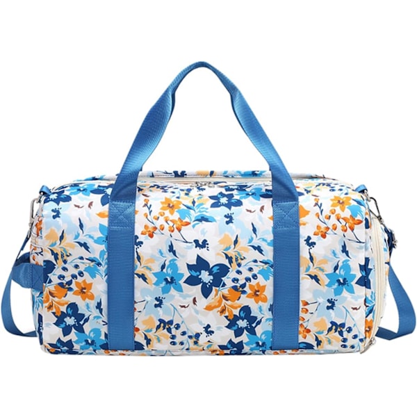 Stor Reisebag med Uavhengig Skoavdeling Treningsbag Våt-Tørr Separasjon Yogabag (Blå, 21 Liter)