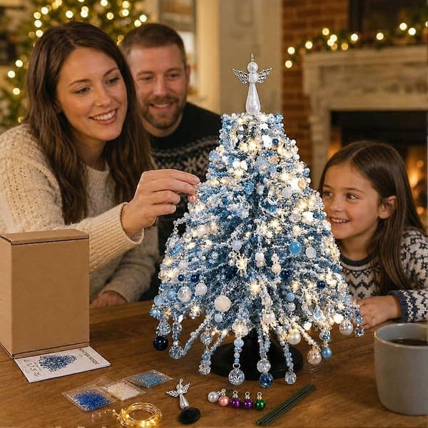 Perle juletræssæt - DIY håndlavet håndværkssæt til festlig julepynt D 1set