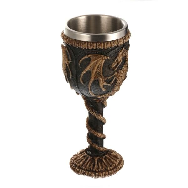 Medeltida Flamd Drake Vinglas, Fantasy Vinglas, Dungeons and Dragons, Rostfritt Stålbägare, Perfekt Gotisk Present till Pappa