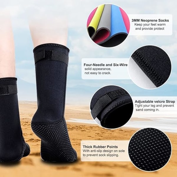 Dyksockor, neoprensockor Halkfria termiska surfstrumpor