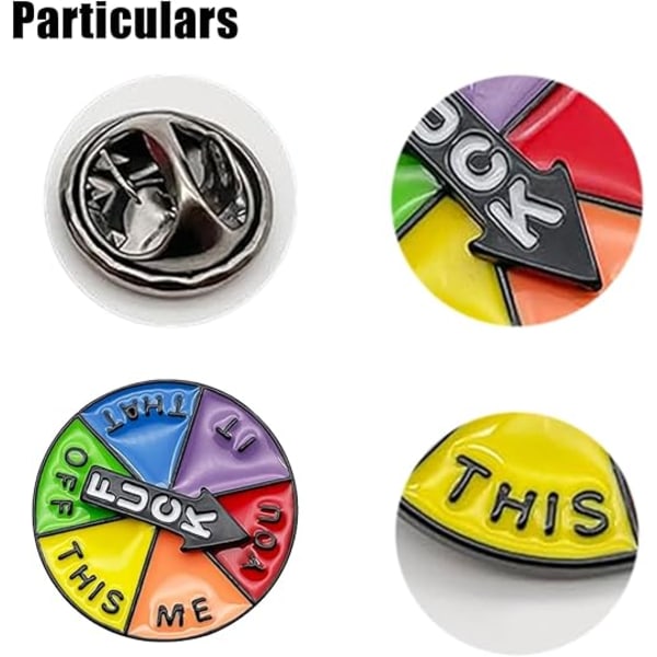 4 Färgglada Skivspelare Pin Badge Roterande Emalj Broscher Lyckohjul Badge Söt Emalj Pins Badge Rolig Emalj Badge Badge Jacka Badge Väskor Brosch