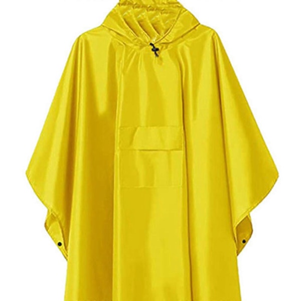 Regnkappa 3 i 1 Regnponcho Multifunktionell Regnrock Poncho Regnponcho Vuxen Vattentät Återanvändbar Yellow