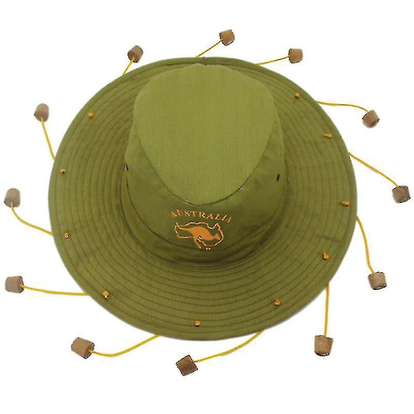 Unisex Voksen Australsk Kænguru Aussie Outback Hat Med Kork Til Kostumetilbehør SIZE 57