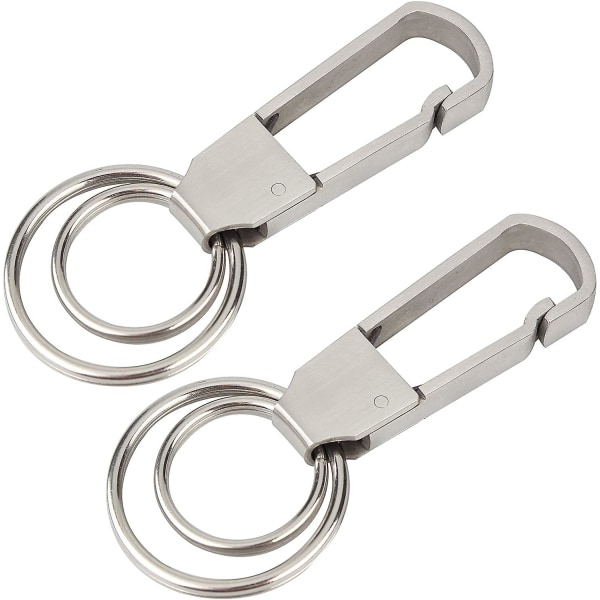 Keychain, 2 Pack Heavy Duty Stainless Steel Key-clips With Belt Hook