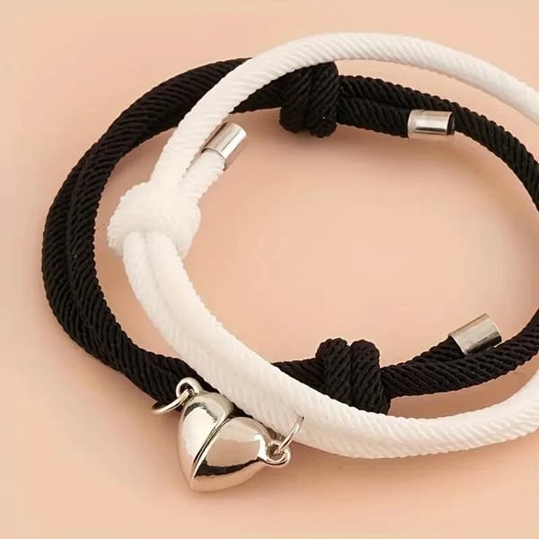 Magnetarmband för par | Hjärtlänk-relationsarmband | Relationsgåva