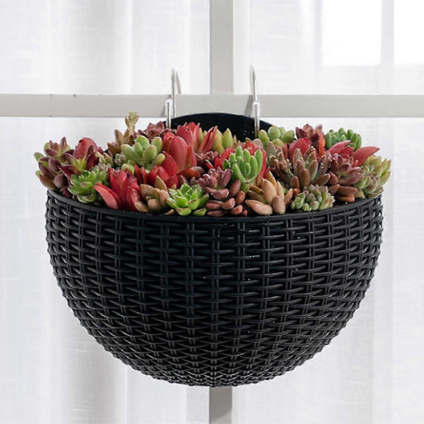 Seinään kiinnitettävät kukkaruukut Kukkaruukku Lahja Parveke Puoliympyrän muotoinen Sisä- ja ulkokäyttöön Kodin koristelu Riippuva eurooppalaistyylinen maljakko Dark green small  size
